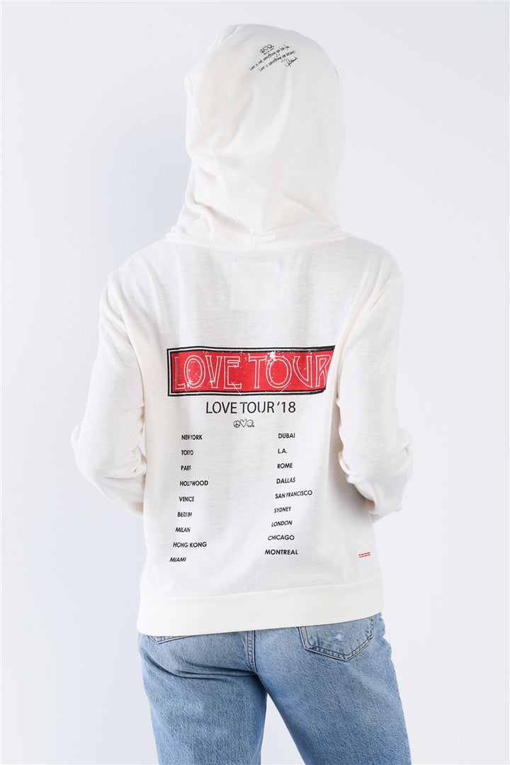 Pristine Long Sleeve Peace Love World Tour Hoodie