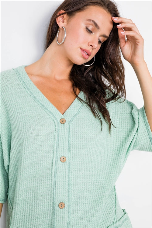 Mint Cardigan Kimono Short Sleeve Sweater