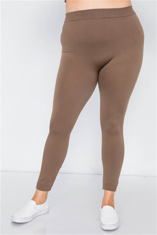 Junior Plus Size Olive Leggings - One Size