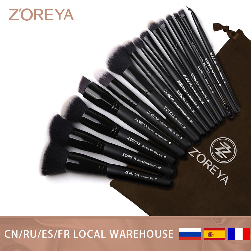 ZOREYA - Set of 12: Makeup Brush + Brush Pouch