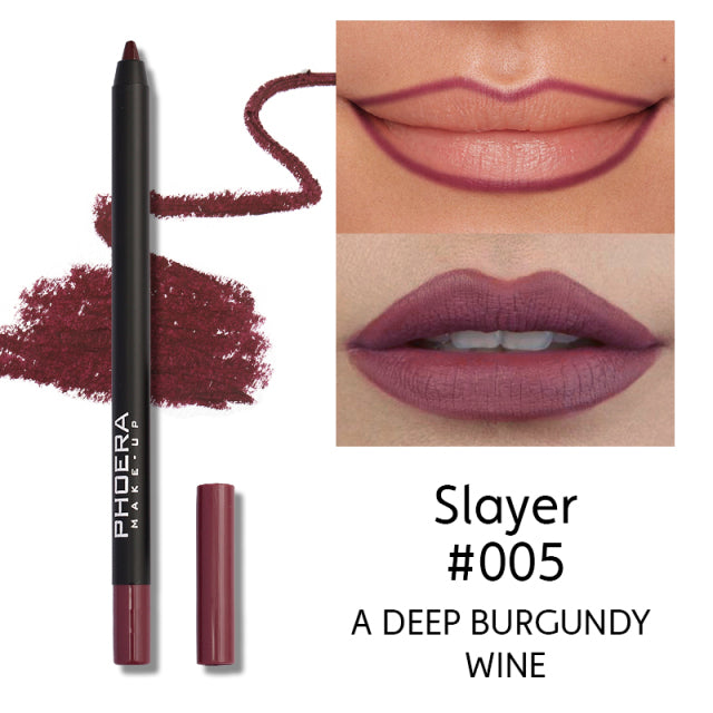 Lipliner Pencil Lip Makeup Lipstick Pencils Waterproof (PHOERA)