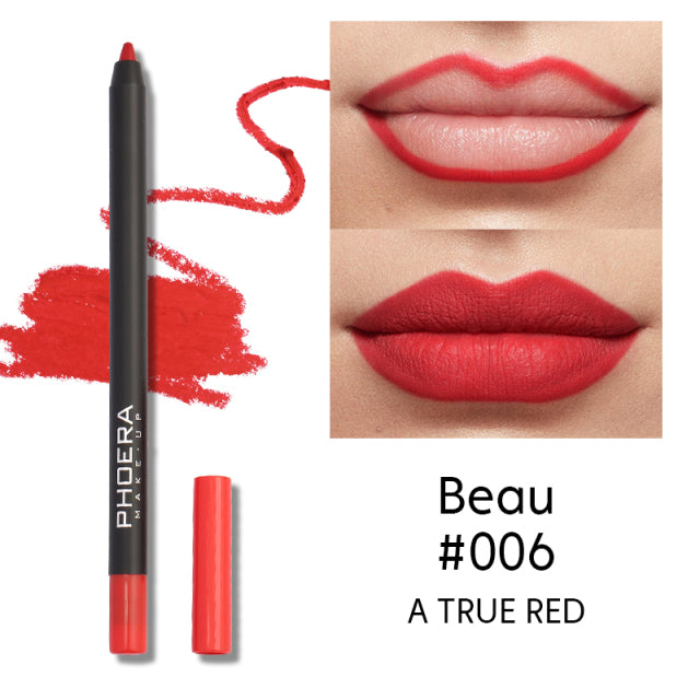 Lipliner Pencil Lip Makeup Lipstick Pencils Waterproof (PHOERA)