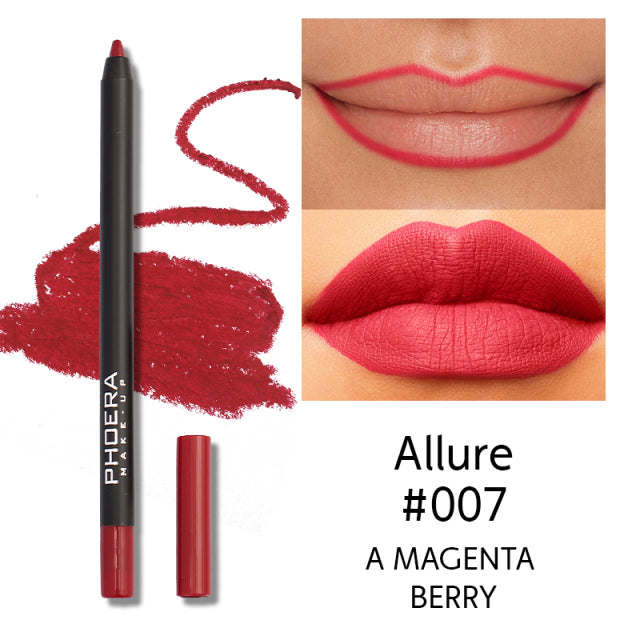 Lipliner Pencil Lip Makeup Lipstick Pencils Waterproof (PHOERA)