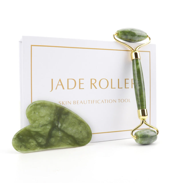 Gua Sha Jade Stone Anti-aging Wrinkle Skin Care Beauty Health Set Box