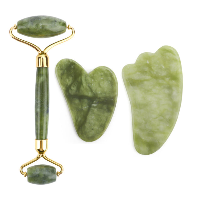 Gua Sha Jade Stone Anti-aging Wrinkle Skin Care Beauty Health Set Box