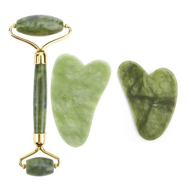 Gua Sha Jade Stone Anti-aging Wrinkle Skin Care Beauty Health Set Box