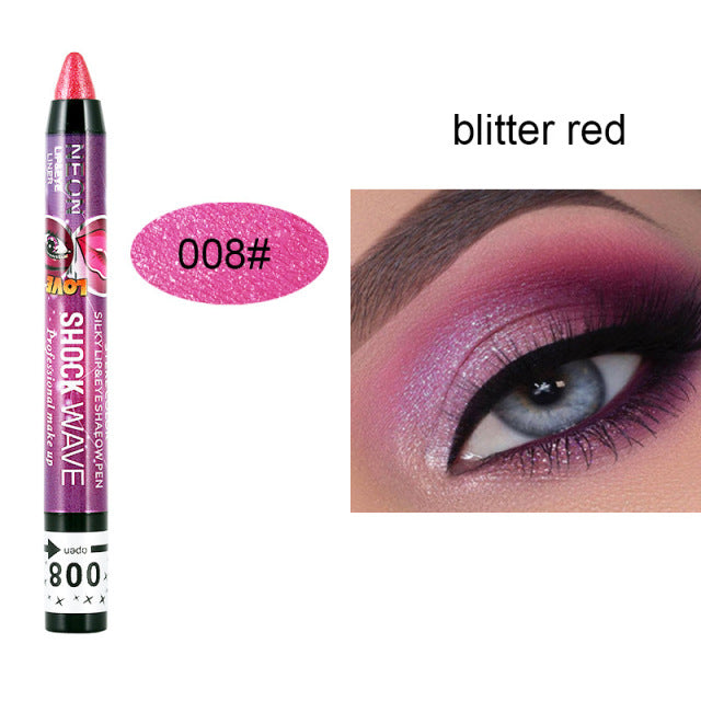 Eyeshadow Pen 12 Colors Shiny Glitter Silkworm Gel